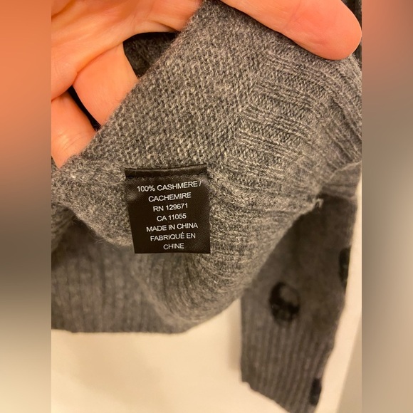 Skull Cashmere Gray Skull Jolie Sweater Size Small - Picture 4 of 6